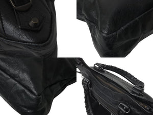 BALENCIAGA バレンシアガ ハンドバッグ ファースト ブラック レザー 103208 ブラック金具 美品 中古 4b001267