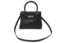 Load image into Gallery viewer, エルメス HERMES ○V刻印 ミニケリー 20 ブラック ヴォーガリバー 内縫い 2WAY ショルダーバッグ 美品 中古 4b001272