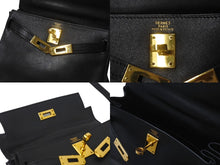 Load image into Gallery viewer, エルメス HERMES ○V刻印 ミニケリー 20 ブラック ヴォーガリバー 内縫い 2WAY ショルダーバッグ 美品 中古 4b001272