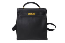 Load image into Gallery viewer, HERMES エルメス ケリーアドGM リュックサック バッグパック トゴ ブラック ゴールド金具 美品 中古 4b001273