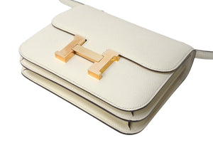 新品同様 HERMES エルメス ショルダーバッグ ミニ コンスタンス3 ナタ ローズゴールド金具 エプソン Y刻印 中古 4b001276