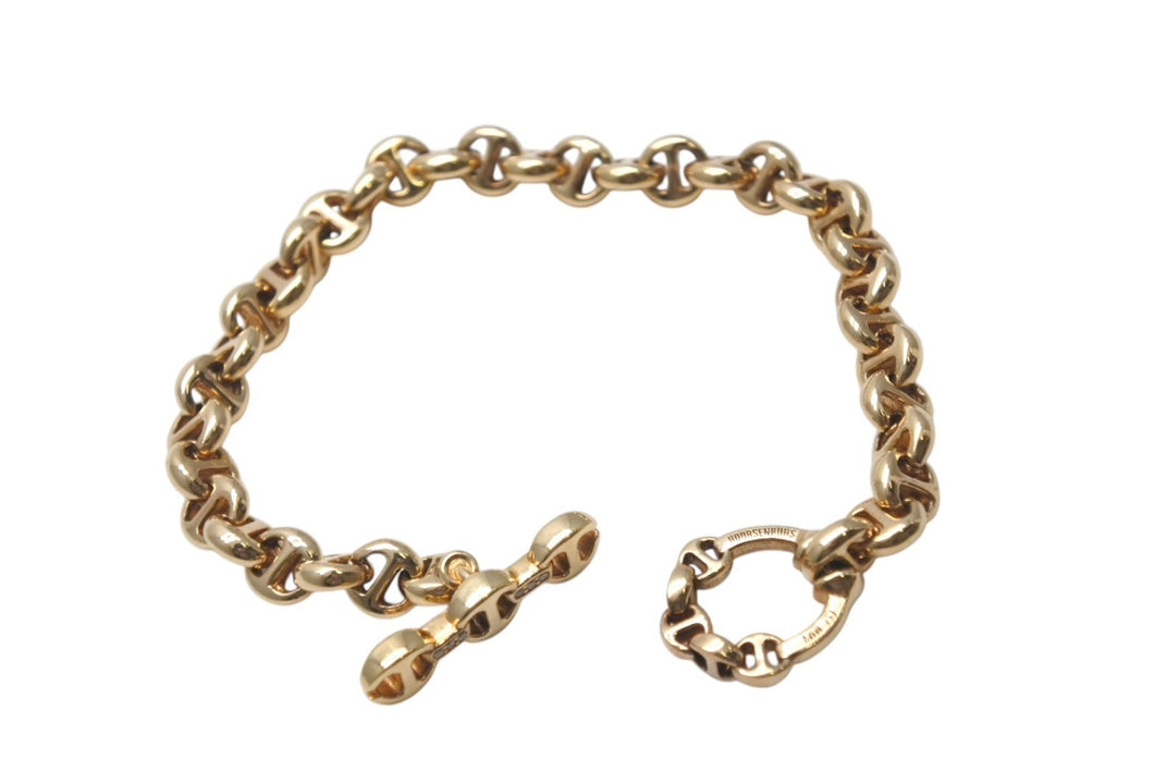 極美品 HOORSENBUHS ホーセンブース OPEN-LINK BRACELET オープンリンクブレスレット 重量約32.1g 全長約18cm 18K 6PD 中古 4b001292