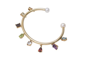 Bijou de M ビジュードエム Color Stone Bangle カラーストーンバングル 重量約11.1g シルバ−925 GP マルチカラーストーン 美品 中古 4b001296