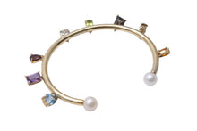 Load image into Gallery viewer, Bijou de M ビジュードエム Color Stone Bangle カラーストーンバングル 重量約11.1g シルバ−925 GP マルチカラーストーン 美品 中古 4b001296