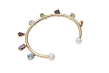 Load image into Gallery viewer, Bijou de M ビジュードエム Color Stone Bangle カラーストーンバングル 重量約11.1g シルバ−925 GP マルチカラーストーン 美品 中古 4b001296