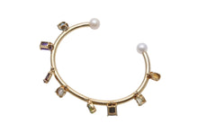 Load image into Gallery viewer, Bijou de M ビジュードエム Color Stone Bangle カラーストーンバングル 重量約11.1g シルバ−925 GP マルチカラーストーン 美品 中古 4b001296