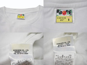 A BATHING APE アベイシングエイプ 半袖Tシャツ サイズ レディースS ピンクカモ ホワイト コットン ベイプ 美品 中古 4b001331