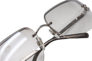 CHANEL シャネル リムレス サングラス 4092-B c.124/6I サイズ62□15 120 ココマーク ラインストーン グレー 良品 中古 4b001357