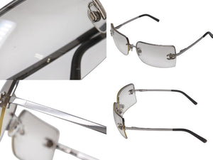 CHANEL シャネル リムレス サングラス 4092-B c.124/6I サイズ62□15 120 ココマーク ラインストーン グレー 良品 中古 4b001357