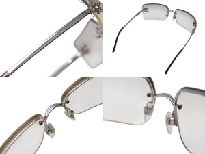 CHANEL シャネル リムレス サングラス 4092-B c.124/6I サイズ62□15 120 ココマーク ラインストーン グレー 良品 中古 4b001357