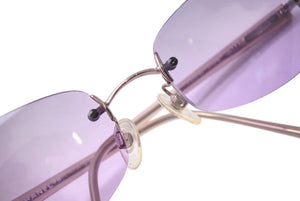 極美品 CHANEL シャネル リムレス サングラス 4067 c.225/90 サイズ57□18 130 ココマーク パープル 中古 4b001360