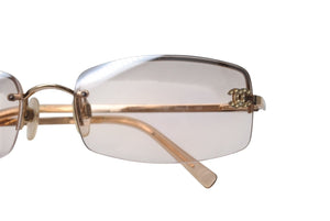 CHANEL シャネル リムレス サングラス メガネ ラインストーンココマーク 4093-B ブラウン ゴールド サイズ56□16 良品 中古 4b001361