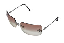 Load image into Gallery viewer, CHANEL シャネル リムレス サングラス 4017-D c.124/89 サイズ62□17 120 ココマーク ラインストーン ブラウン 美品 中古 4b001362