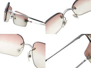 CHANEL シャネル リムレス サングラス 4017-D c.124/89 サイズ62□17 120 ココマーク ラインストーン ブラウン 美品 中古 4b001362