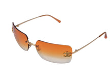 Load image into Gallery viewer, 極美品 CHANEL シャネル リムレス サングラス 4017-D c.125/56 サイズ62□17 120 ココマーク ラインストーン オレンジ グラデーション 中古 4b001363