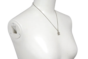 極美品 CHANEL シャネル ネックレス ココマーク アクセサリー ラインストーン イタリア製 09V刻印 5.6g シルバー 中古 4b001367