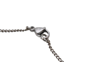 極美品 CHANEL シャネル ココマーク ネックレス アクセサリー メタル スクエアラインストーン シルバー 9.0g 中古 4b001365