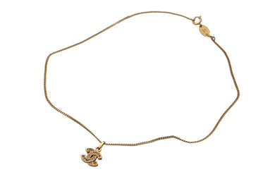 CHANEL シャネル ネックレス ココマーク ラインストーン アクセサリー ゴールド 1982 3.8g GP 美品 中古 4b001376