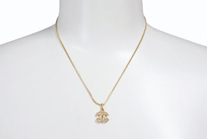 CHANEL シャネル ネックレス ココマーク ラインストーン アクセサリー ゴールド 1982 3.8g GP 美品 中古 4b001376