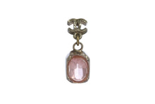 Load image into Gallery viewer, 極美品 CHANEL シャネル ピアス ぶら下がり ココマーク スクエアストーン 07A刻印 ゴールド ピンク GP 中古 4b001373