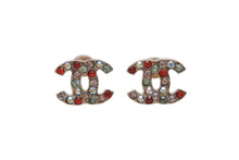 Load image into Gallery viewer, 極美品 CHANEL シャネル ココマーク ラインストーン ピアス アクセサリー 04A刻印 ゴールド マルチカラー 中古 4b001364