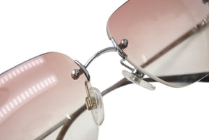 CHANEL シャネル リムレス サングラス 4017-D c.124/89 サイズ62□17 120 ココマーク ラインストーン ブラウン系 美品 中古 4b001377
