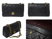 Load image into Gallery viewer, CHANEL シャネル マトラッセ23 Wフラップ Wチェーン ショルダーバッグ 5番台 ラムスキン ココマーク ブラック ゴールド金具 美品 中古 4b001380
