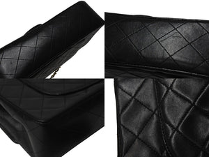 CHANEL シャネル マトラッセ23 Wフラップ Wチェーン ショルダーバッグ 5番台 ラムスキン ココマーク ブラック ゴールド金具 美品 中古 4b001380