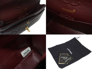 CHANEL シャネル マトラッセ23 Wフラップ Wチェーン ショルダーバッグ 5番台 ラムスキン ココマーク ブラック ゴールド金具 美品 中古 4b001380