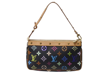 極美品 LOUIS VUITTON ルイヴィトン ポシェットアクセソワール アクセサリーポーチ M92648 モノグラム マルチカラー ブラック 中古 4b001381