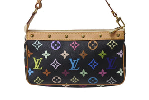 極美品 LOUIS VUITTON ルイヴィトン ポシェットアクセソワール アクセサリーポーチ M92648 モノグラム マルチカラー ブラック 中古 4b001381