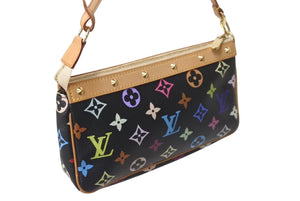 極美品 LOUIS VUITTON ルイヴィトン ポシェットアクセソワール アクセサリーポーチ M92648 モノグラム マルチカラー ブラック 中古 4b001381