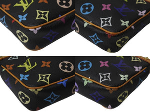 極美品 LOUIS VUITTON ルイヴィトン ポシェットアクセソワール アクセサリーポーチ M92648 モノグラム マルチカラー ブラック 中古 4b001381