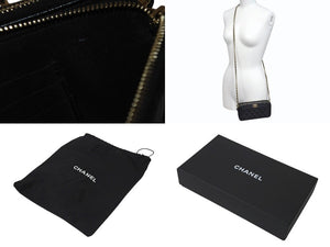 CHANEL シャネル ショルダーバッグ ボーイシャネル チェーンウォレット ブラック キャビアスキン 23番台 シルバー金具 美品 中古 4b001385