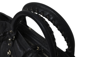 BALENCIAGA バレンシアガ The City ザシティ トートバッグ ハンドバッグ レザー グレー シルバー金具 美品 中古 4b001388
