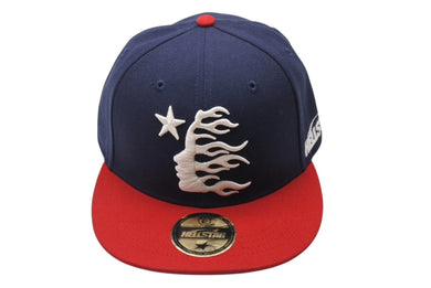 極美品 Hellstar ヘルスター BaseballCap ベースボールキャップ 帽子 CHINA製 ネイビー ホワイト レッド サイズ7 1/2 中古 4b001416