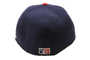 極美品 Hellstar ヘルスター BaseballCap ベースボールキャップ 帽子 CHINA製 ネイビー ホワイト レッド サイズ7 1/2 中古 4b001416