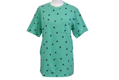GOOD ENOUGH グッドイナフ G Logo ポケットTシャツ ロゴ 90s ペイント総柄 グリーン サイズM コットン 美品 中古 4b001423
