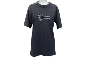 OLD STUSSY オールドステューシー VINTAGE ヴィンテージ 90's 半袖Tシャツ サイズS キーモチーフ サンフェード系 ネイビー 良品 中古 4b001431 