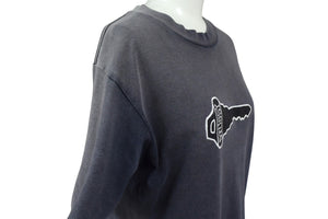 OLD STUSSY オールドステューシー VINTAGE ヴィンテージ 90's 半袖Tシャツ サイズS キーモチーフ サンフェード系 ネイビー 良品 中古 4b001431 
