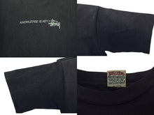 画像をギャラリービューアに読み込む, OLD STUSSY オールドステューシー VINTAGE ヴィンテージ 90&#39;s 半袖Tシャツ サイズS キーモチーフ サンフェード系 ネイビー 良品 中古 4b001431 