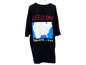 極美品 ALICE COOPER アリスクーパー VINTAGE ヴィンテージ 1996 SUMMER TOUR 半袖Tシャツ サイズXL プリント ブラック 中古 4b001433