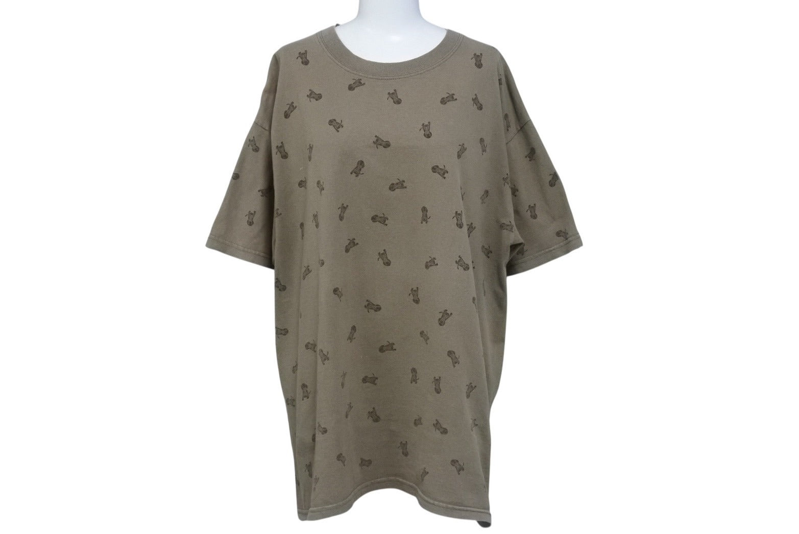 GOOD ENOUGH グッドイナフ ドッグ 総柄 半袖Tシャツ 犬 90s ブラウン 背面パッチ コットン 美品 中古 4b001440 GOOD ENOUGH グッドイナフ ドッグ 総柄 半袖Tシャツ 犬 90s