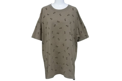 GOOD ENOUGH グッドイナフ ドッグ 総柄 半袖Tシャツ 犬 90s ブラウン 背面パッチ コットン 美品 中古 4b001440