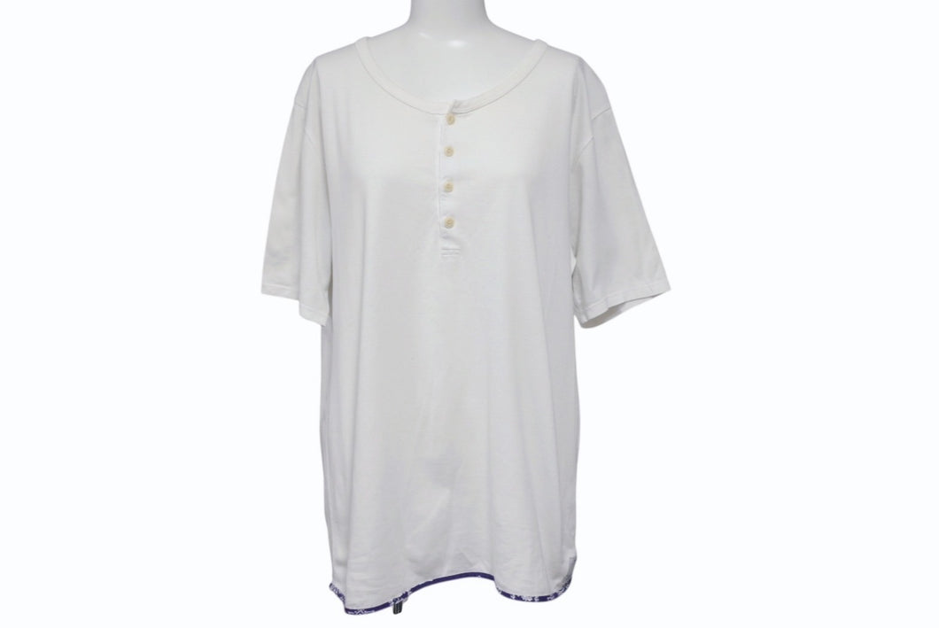 VISVIM ビズビム DOUBLE SCOOP HENLEY ヘンリーネック 半袖Tシャツ 0112105009007 ホワイト サイズ3 美品 中古 4b001442