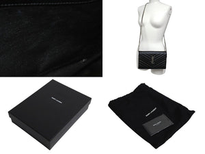 SAINT LAURENT サンローラン キルティング チェーンショルダーバック 377828 レザー ブラック ゴールド金具 美品 中古 4b001470