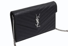 Load image into Gallery viewer, SAINT LAURENT サンローラン キルティング チェーンショルダーバック 377828 レザー ブラック ゴールド金具 美品 中古 4b001470