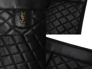 SAINTLAURENT PARIS サンローラン チェーンショルダーバッグ ウォレット377828 レザー ブラック 美品 中古 4b001475