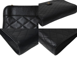 SAINTLAURENT PARIS サンローラン チェーンショルダーバッグ ウォレット377828 レザー ブラック 美品 中古 4b001475
