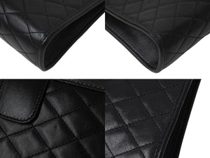 SAINTLAURENT PARIS サンローラン チェーンショルダーバッグ ウォレット377828 レザー ブラック 美品 中古 4b001475